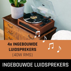 Platenspeler - Bluetooth - Met speakers - Bruin - Lenco - LS-430BN •