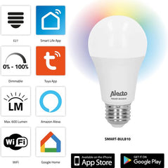 Alecto SMART-BULB10 TRIPLE - Smart Verlichting - Wifi LED lamp - Energiezuinig - 3 stuks