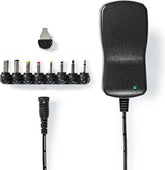 Nedis Universele AC-Stroomadapter - 18 W - 3 / 4.5 / 5 / 6 / 7.5 / 9 / 12 V DC - 1.10 m - 1.5 A - 8 plug(s) - Zwart