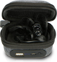 Sweatproof Bluetooth® oordopjes - Inclusief powerbank case - Zwart - Lenco EPB-160BK •