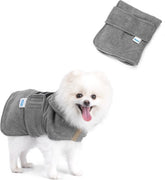 Hondenbadjas - Badjas hond - Ruglengte 40 cm - S - Grijs - Nobleza