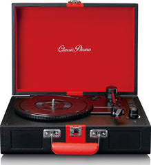 Classic Phono TT-110 - Platenspeler met bluethooth en Speakers - Zwart •