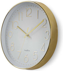Nedis Wandklok - Diameter 30 cm - Goud / Wit