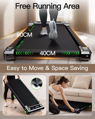 Loopband - Walking pad - Wandelband - 1-6 km/u - Zwart - Akluer •