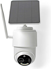 Nedis SmartLife Camera voor Buiten - Full HD 1080p - Pan tilt - IP65 - Max. batterijduur: 5 Maanden - Cloud Opslag (optioneel) / microSD (niet inbegrepen) - 5 V DC - Bewegingssensor - Nachtzicht - Wit