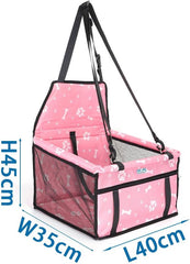 Hondenmand auto - Autostoel hond - 40x35x45 - Roze - Nobleza