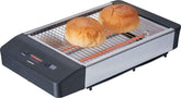 Melissa 16140136 platte broodrooster, platte broodrooster, tafelroosters, roestvrijstalen design, broodjes, baquet, fluiten, 600 watt vermogen, teruglooptimer, kruimellade, zwart roestvrij staal