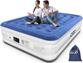 iDOO Dubbel luchtmatras, opblaasbaar matras met geïntegreerd kussen en pomp, 3 minuten opblaas/ontluchtingstijd, opblaasbaar bed, geschikt voor thuis of op de camping, 203 x 152 x 46 cm, 295 kg max