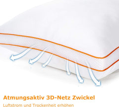 Maxzzz Hoofdkussen, 80 x 80 cm, set van 2, wasbaar kussen van microvezel 3000 g, ademend en stapsvriendelijk binnenkussen geschikt voor mensen met een allergie, optimale ondersteuning voor alle slaaphoudingen