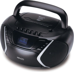 Kendo draagbare, compacte cd-radio met DAB+, Bluetooth en cassettespeler, zwart, draagbare cd-speler •