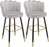 Barkrukken set van 2 - Barstoel met rugleuning - Barkruk - Barstoelen - Grijs - Wahson