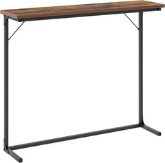 Hzuaneri 01201BCT Consoletafel, smalle banktafel, entreetafel, accenttafel, industrieel, eenvoudige montage, voor woonkamer, entree, 24 x 80 x 100 cm, rustiek bruin en zwart