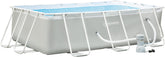 Zwembad met filterpomp - 340x215x80 cm - Lichtgrijs - Outsunny