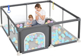 Grondbox - Baby box - Kinderbox - Babybox - Speelbox - 124x124 cm - Grijs - Dripex