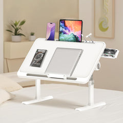 Bedtafel - Laptoptafel - Bank tafeltje - Ontbijttafeltje - Wit - Ferghana •