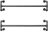 SONGMICS Kledingrek voor aan de muur, set van 2, 110 x 30 x 29,5 cm, tot 60 kg belastbaar