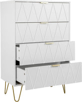 Commode - Dressoir - Ladekast - 60x34,5x91 cm - Wit - UEV