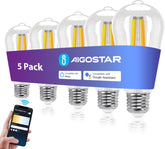 E27 LED lamp - Dimbaar - Filament lamp - 6W - 5 stuks - Aigostar