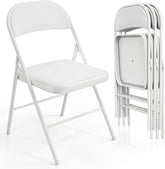 Klapstoelen - Vouwstoelen - Set van 4 - Eettafelstoelen - Wit - VINGLI