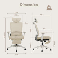 Ergonomische Bureaustoel - Office Chair - Gamestoel - Volwassenen - Wit - OS1W - FLEXISPOT