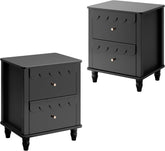 Nachtkastje set van 2 - Bijzettafel - Opbergkastje - 50x40x60 cm - Zwart - UEV