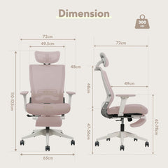 Ergonomische Bureaustoel - Office Chair - Gamestoel - Volwassenen - Roze - OS1P - FLEXISPOT