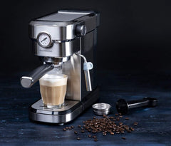 Gastronoma Espressomachine - 15 bar - Pistonmachine met Melkopschuimer - 18110001 - RVS •