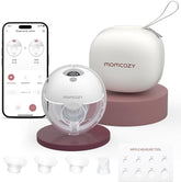 Momcozy M5Smart Borstpomp, elektrisch, handsfree app-bedienbaar, 1 verpakking, grijs | Draagbare borstpomp met babymond, dubbel afgedichte borstkap met 3 modi en 9 niveaus