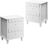 Nachtkastje set van 2 - Bijzettafel - Opbergkastje - 50x40x60 cm - Wit - UEV
