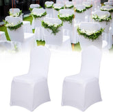 Stoelhoezen - Stretch stoelhoes - Voor bruiloft of feest - 100 stuks - Wit - VANCHEMO