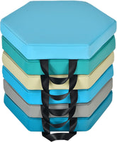 Zitkussen - Stoelkussen - Grondkussen - 6 Stuks - 38x34 cm - Blauw - COSTWAY