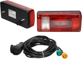 ECD Germany Set achterlichten voor aanhangers, 12 V, met E4-keurmerk, bedraad met 13-polige stekker, 5 m kabel, waterdicht, achterlicht voor aanhangerverlichting