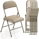 Klapstoelen - Vouwstoelen - Set van 6 - Eettafelstoelen - Khaki