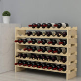 sogesfurniture Wijnrek flessenrek met 6 niveaus voor 60 flessen wijn houten rek wijnhouder wijnstandaard flessenstandaard voor keuken, eetkamer, bar, 110x30x80,5 cm, BHEU-BY-WS002