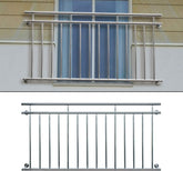 Franse balkonreling - Balustrade - 90x128 cm - Zilver - ECD Germany