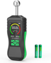 Kereinpo Bolvormige inductieve vochtmeter, niet-destructieve vochtdetector voor gipsplaten, hout en metselwerk, met verlicht LCD-display en alarmfunctie voor vochtmeting