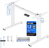 Zit sta bureau - Elektrisch - Verstelbaar - Bureauframe - Wit - EG1W - FLEXISPOT