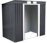 COSTWAY Metalen Schuur, Tuinhuis, Gereedschap opslag, Tuinhuisje, incl. Metal foundation 213 x 130 x 173 cm / 2,7 m in 2 kleuren, donkergrijs