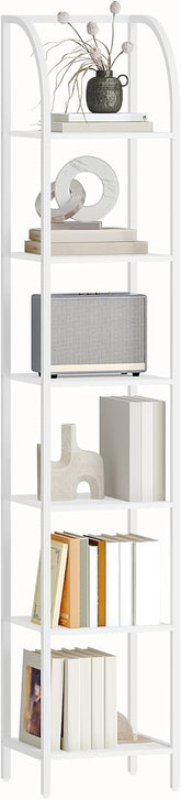 Boekenkast - Boekenrek - Wandkast - 183x34x30 cm - Wit - Hzuaneri