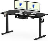 Zit sta bureau - Elektrisch - Verstelbaar - 140x60 cm - Zwart - QE1B - FLEXISPOT