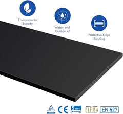 Bureaublad - Tafelblad - 180x120 cm - Elektrisch bureau - Zwart - FLEXISPOT