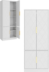 Badkamerkast - Badkamermeubel - Kast met deuren - 60x30x180 cm - Wit - UEV