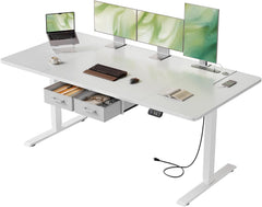 Zit sta bureau - Elektrisch - Verstelbaar - 160x80 cm - Wit - HLDIRECT
