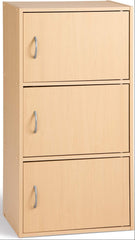 Alsapan Kubusvormige opbergkast met 3 deuren, 40 x 29 x 80 cm, esdoornhout