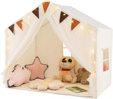 COSTWAY Speelhuis voor kinderen, indoor, kindertent met mat en verlichting, speeltent voor kinderen, prinsessenspeelhuis, kinderkamerdecoratie, tent voor jongens en meisjes vanaf 3 jaar