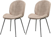 Eetkamerstoelen - Set van 2 - Fluweel - Bruin - COSTWAY