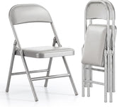 Klapstoelen - Vouwstoelen - Set van 2 - Eettafelstoelen - Grijs