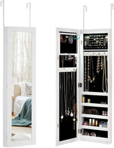 Sieradenkast met spiegel - Passpiegel - Spiegelkast - Wit - COSTWAY