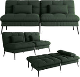 Slaapbank 2 persoons - Logeerbed - Bedbank - 174x51x72 cm - Groen - COMHOMA