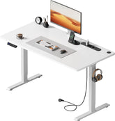 Zit sta bureau - Elektrisch - Verstelbaar - 120x60 cm - Wit - HLFURNIEU